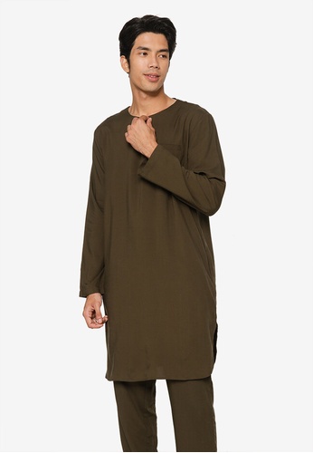 Lubna Homme green Kurta made from TENCEL™ C715CAA519B01CGS_1
