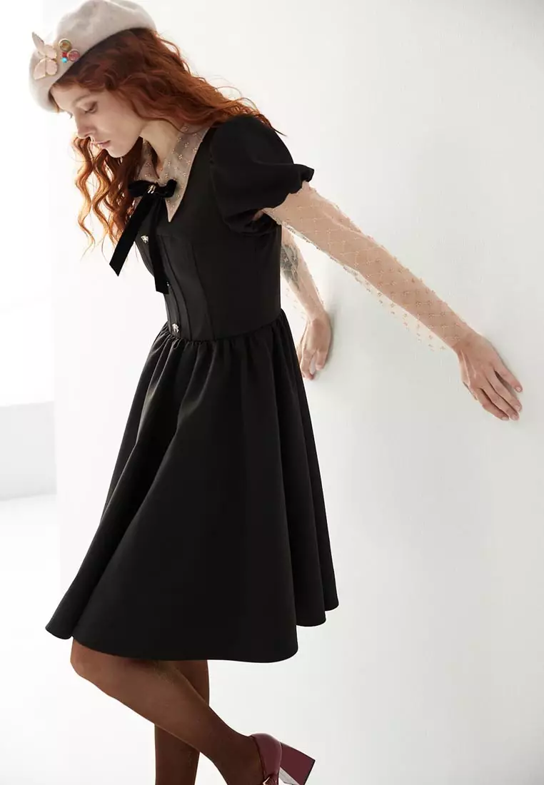 Metallic Nylon Pink Top With Mesh Sleeves