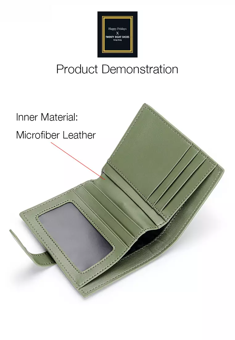 Genuine Calf Leather Color Matching Bi-Fold Wallet JW YT-2203