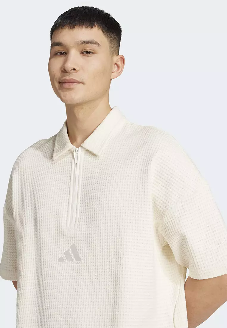 ADIDAS All SZN Waffle Knit Half-Zip Polo Shirt 2025 | Buy ADIDAS