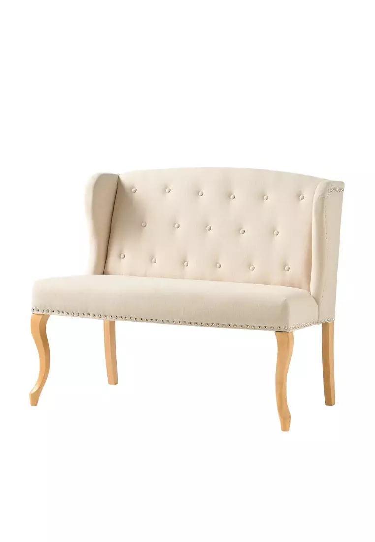 Buy FURNY MATTER Eva French Country Style Tufted Beige Fabric Wingback