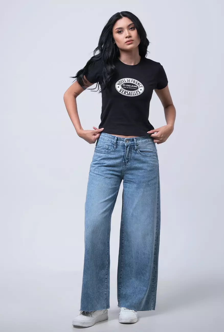 Kaos Wanita Baby Tee Elina Black