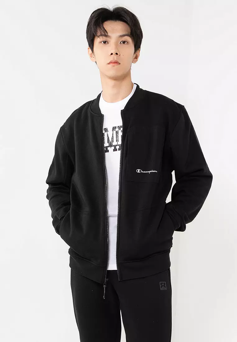Champion fleece bomber jacket store