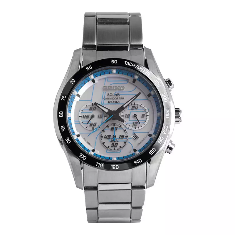 Seiko Solar Chronograph 100m Seiko Chronograph Blue Face Seiko