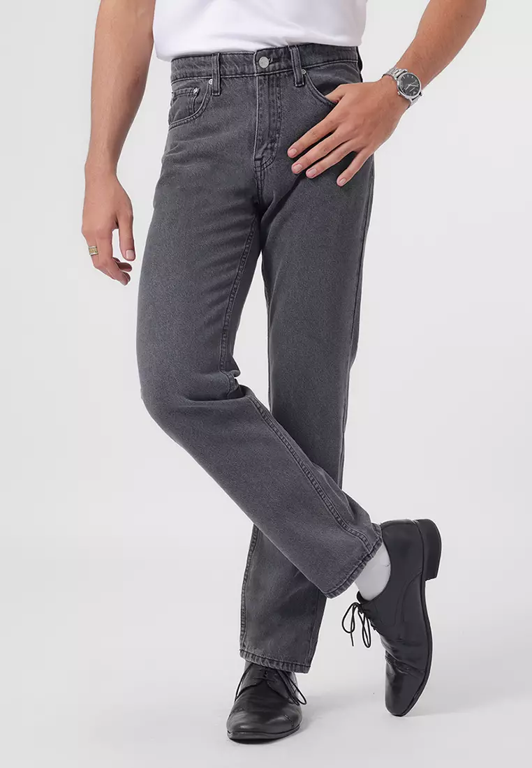 801 REGULER FIT TWIL JEANS COAL GREY - Celana Panjang Denim Pria