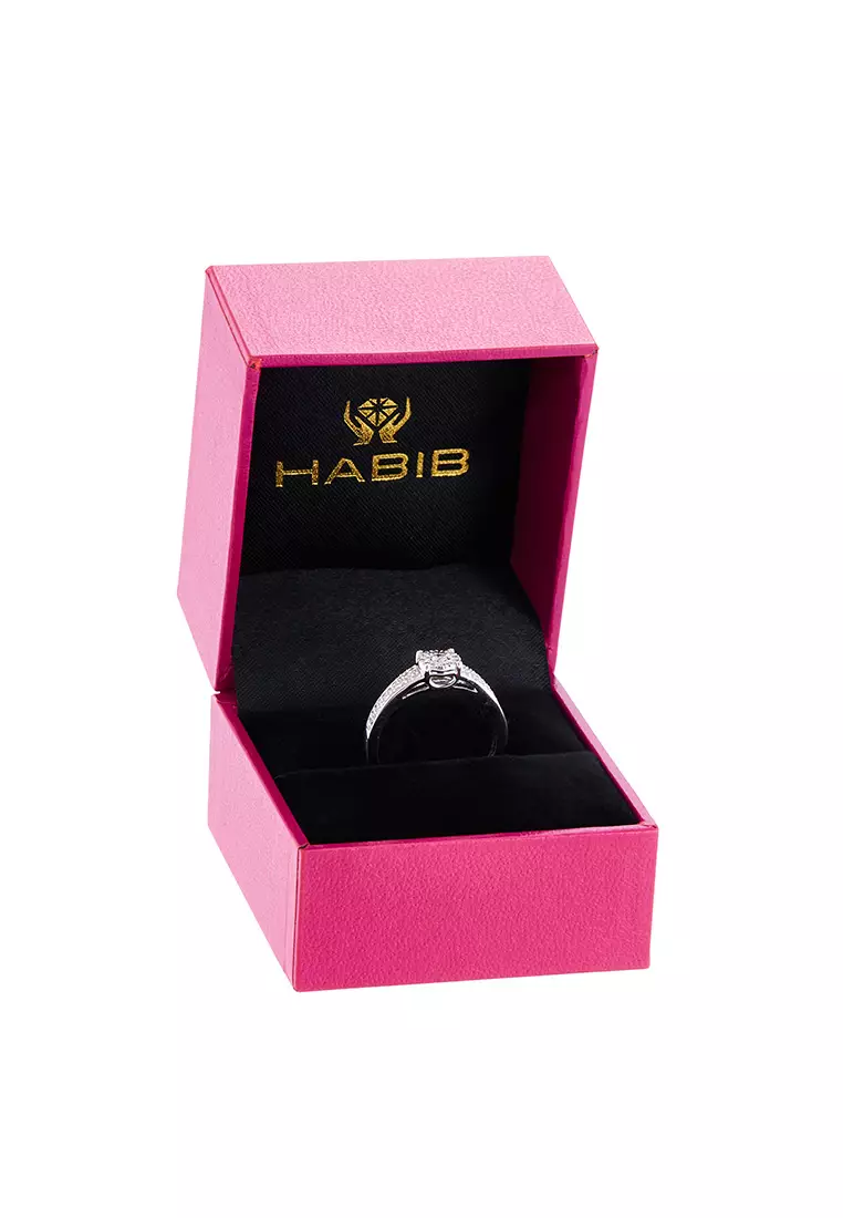 HABIB Round Diamond Ring in 375/9K White Gold 25696