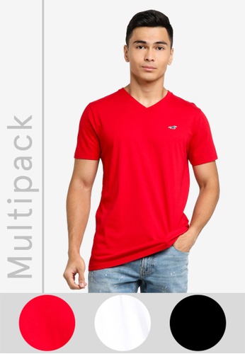 Buy Hollister 3 Pack V Neck T Shirts 2021 Online Zalora Singapore