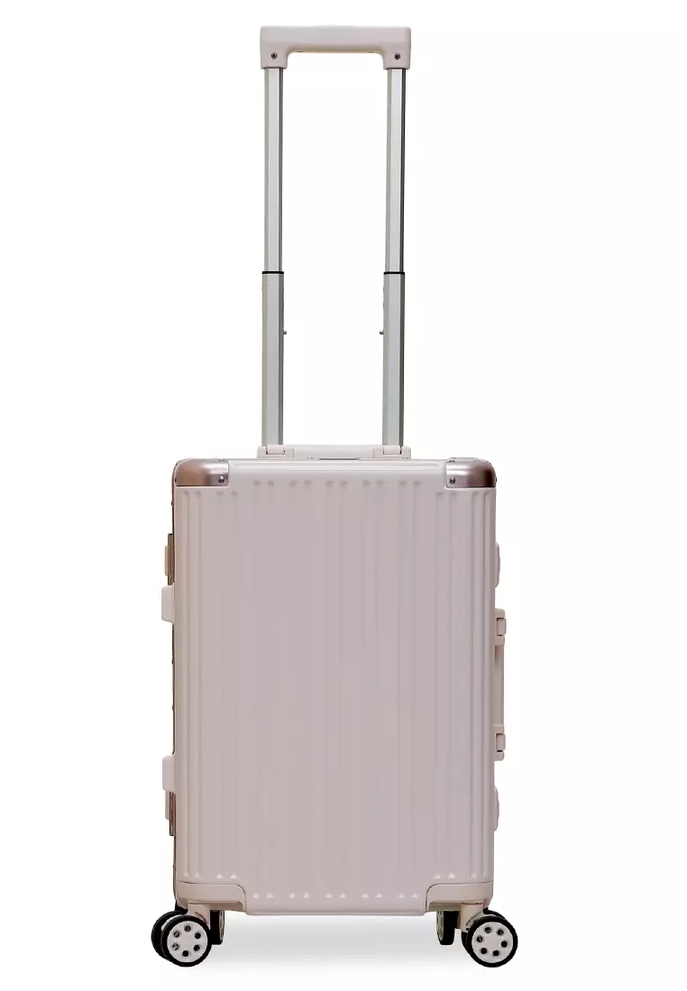 Carlton Koper Frame Aluminium Unisex Size 20 Inch Travel Bag Large Compartment TSA Lock Material Polycarbonate ORIGINAL - Pink