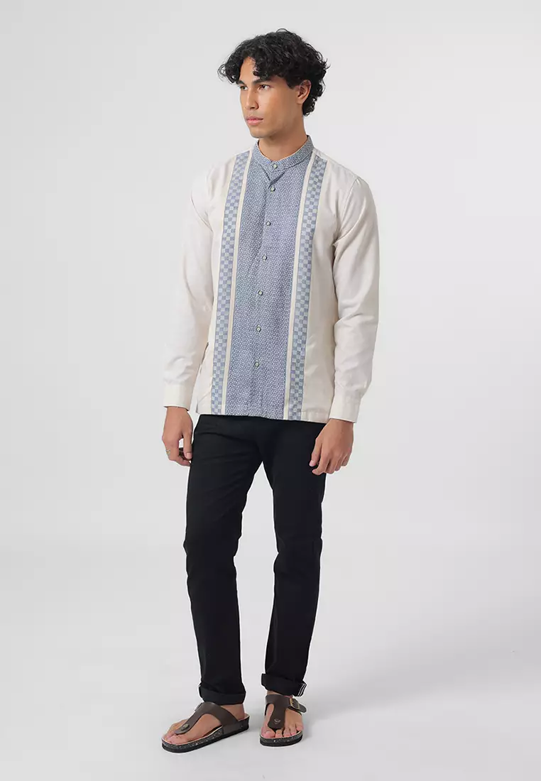 Kemeja Koko Pria Lengan Panjang Baju Muslim Pria AZZAM BEIGE