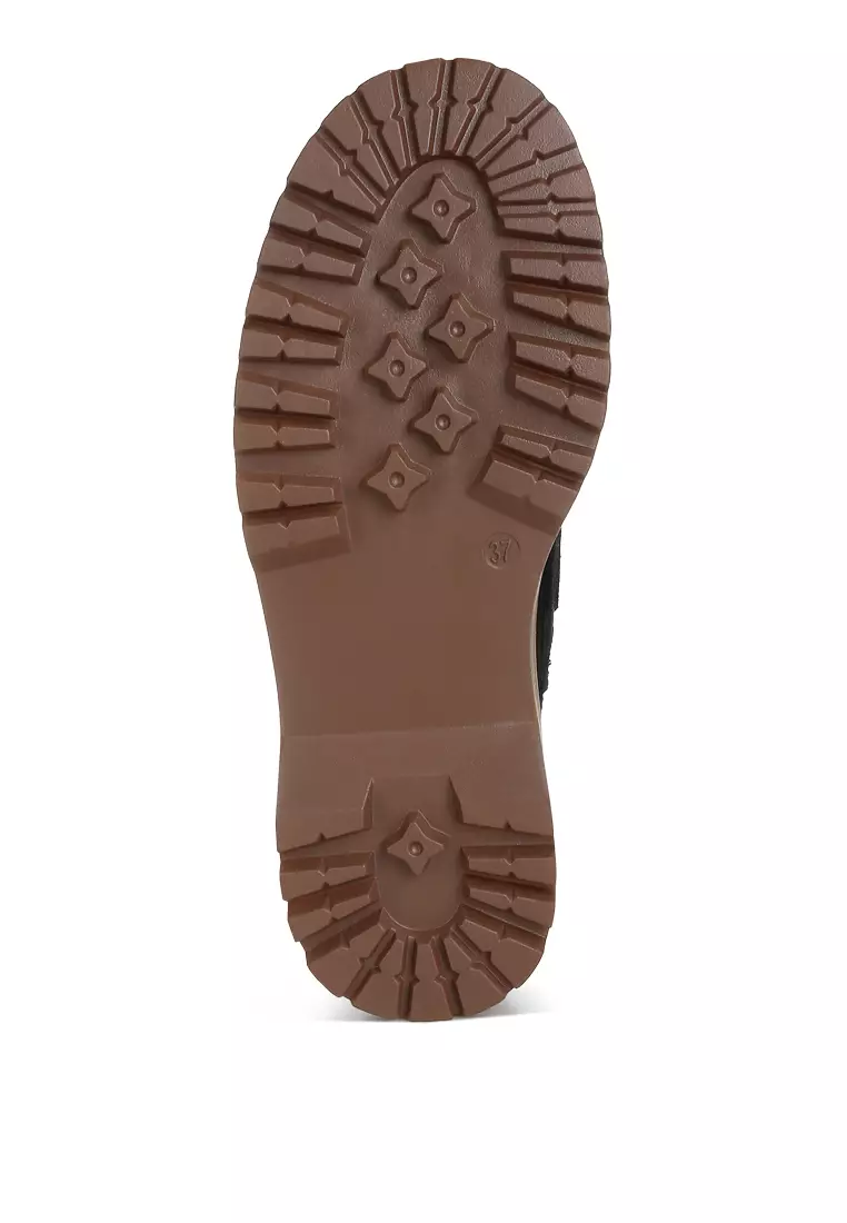 Sepatu Loafer Oxford Suede Tebal Warna Hitam