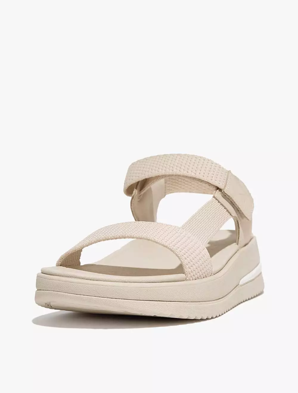 Fitflop Surff Two-Tone Webbing/Leather Back-Strap Sandals- Paris Beige