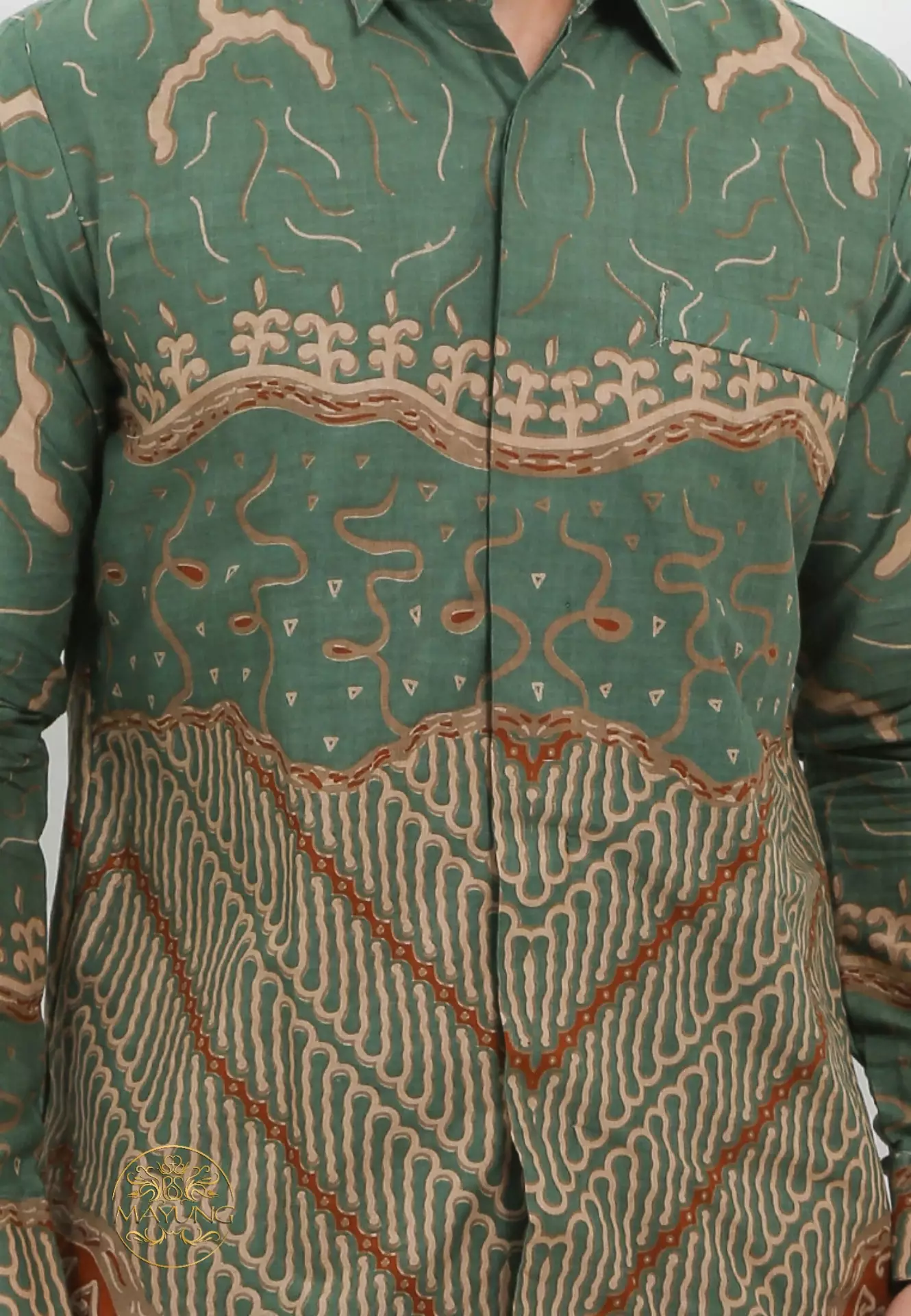 Aryasaka Ijo Kemeja Batik Pria Premium Slimfit Modern Lengan Panjang