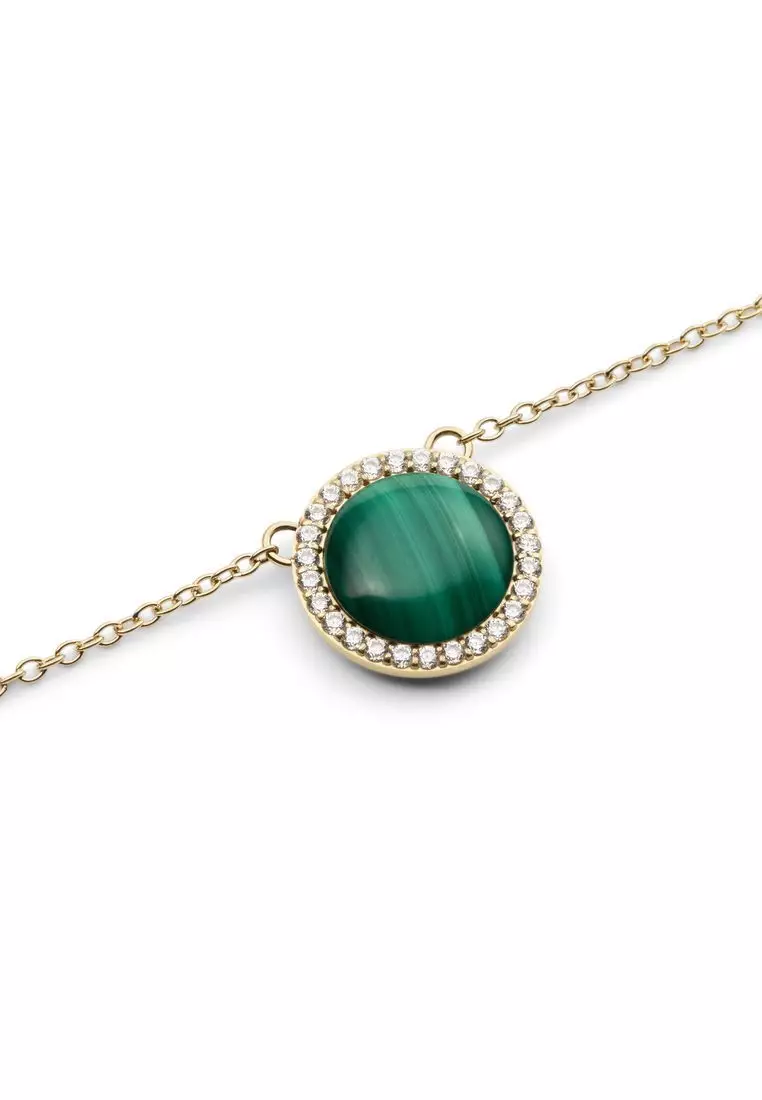 Audrey Necklace Malachite Gold - Unisex Necklace for women and men stainless steel Necklace DW Official Authentic Original kalung perempuan lelaki DW