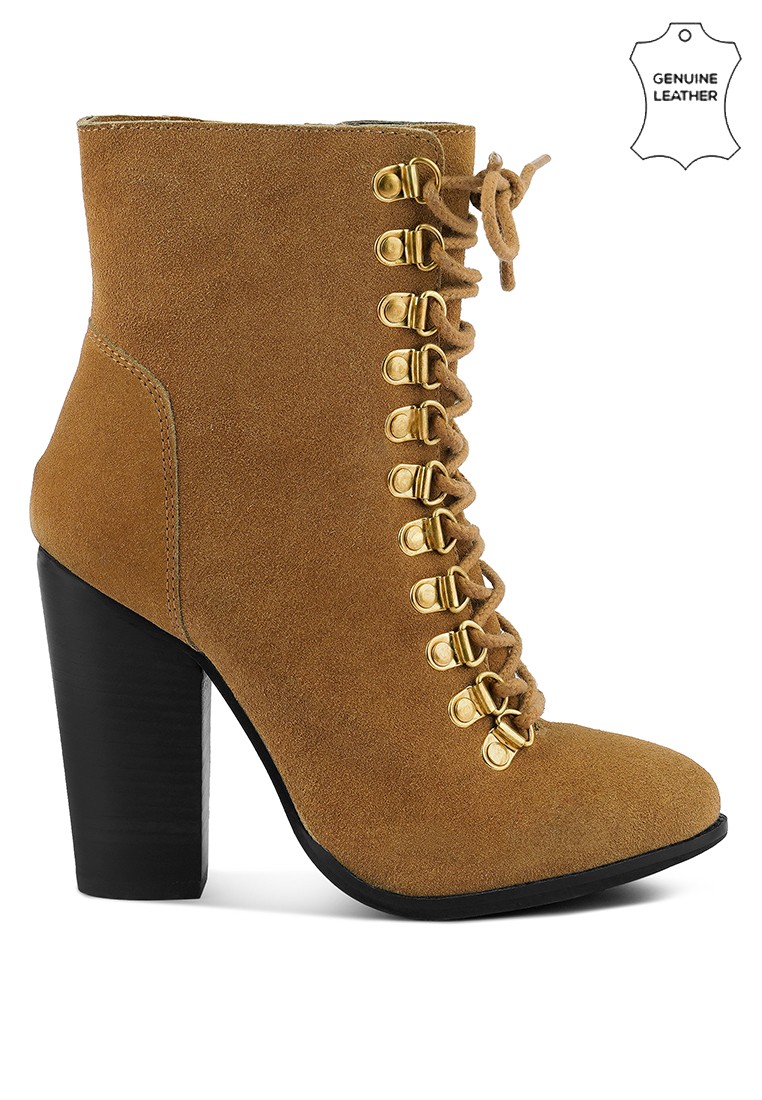 Antique Tan High Heeled Ankle Boot