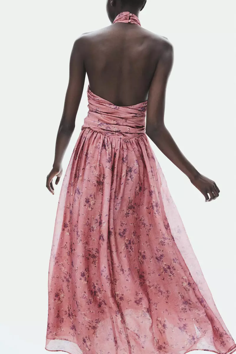 Tie-detail halterneck dress