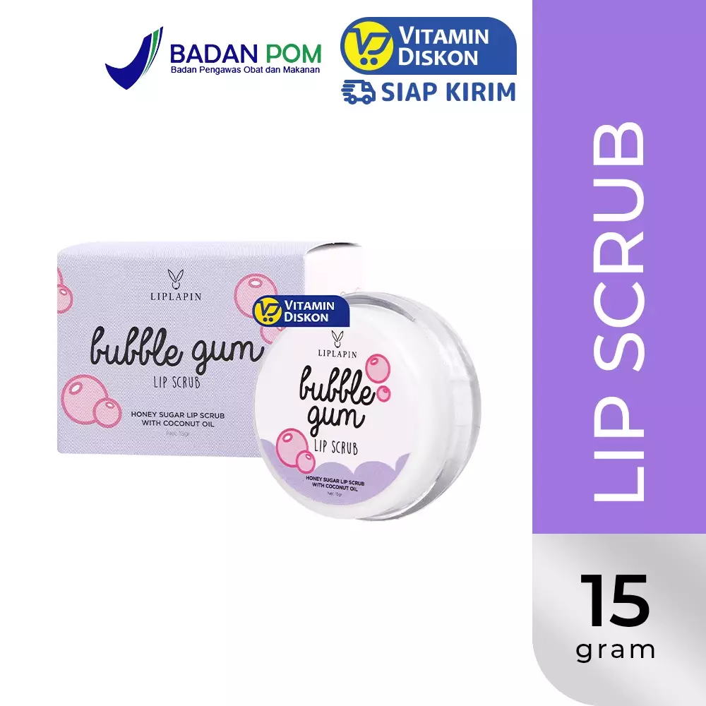 LIPLAPIN LIP SCRUB BUBBLE GUM 15GR