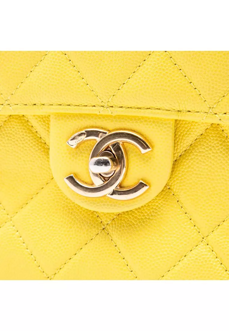 Pre-Loved Chanel Quilted Caviar Handy Box Vanity Case With Chain