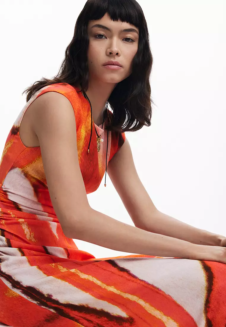 Draped long dress