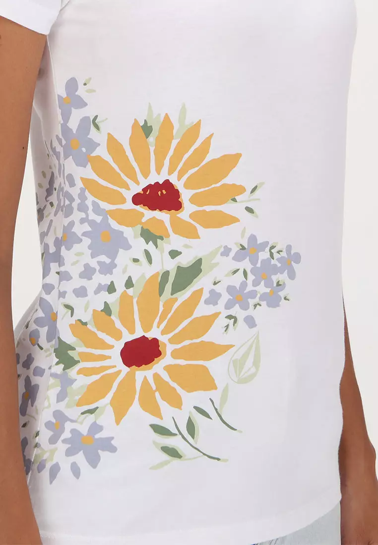 GST FLOWER SHOWER SHORT SLEEVE TEE WHT