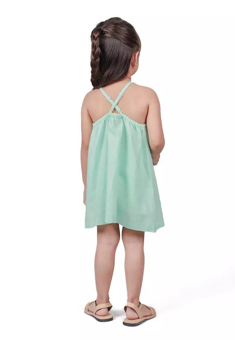 Baby Girls Swing Dress With Cut Out Lace Detail