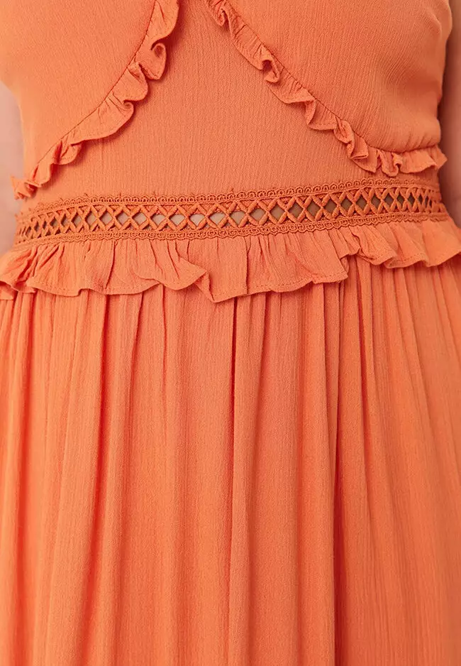 Buy Trendyol Plus Size Ruffled Woven Dress 2025 Online ZALORA Philippines