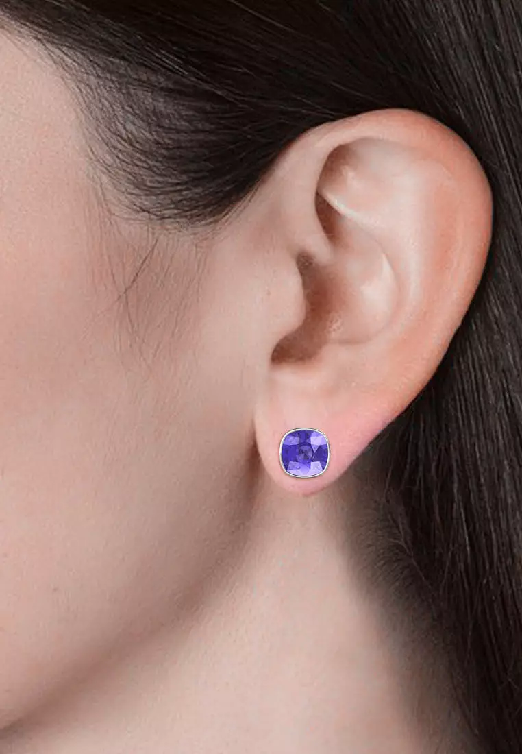 Amethyst Earring Tanzanite - Anting Crystal Swarovski by Her Jewellery
