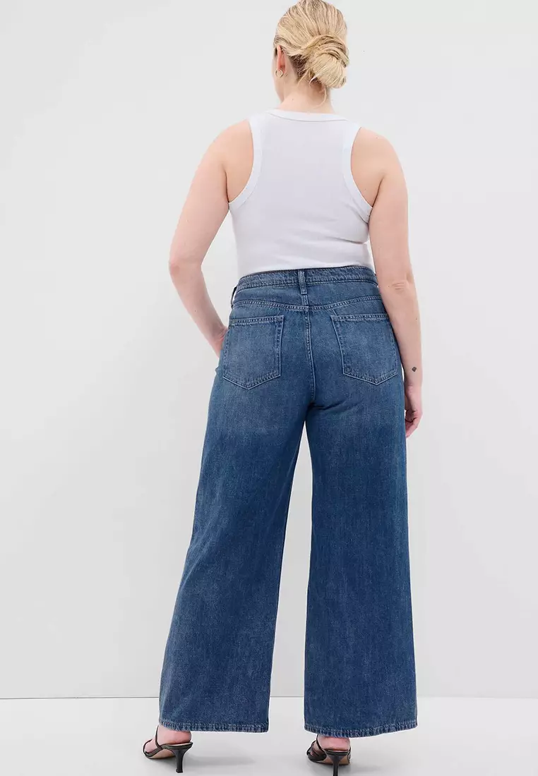 High Rise Wide-Leg Jeans With Washwell