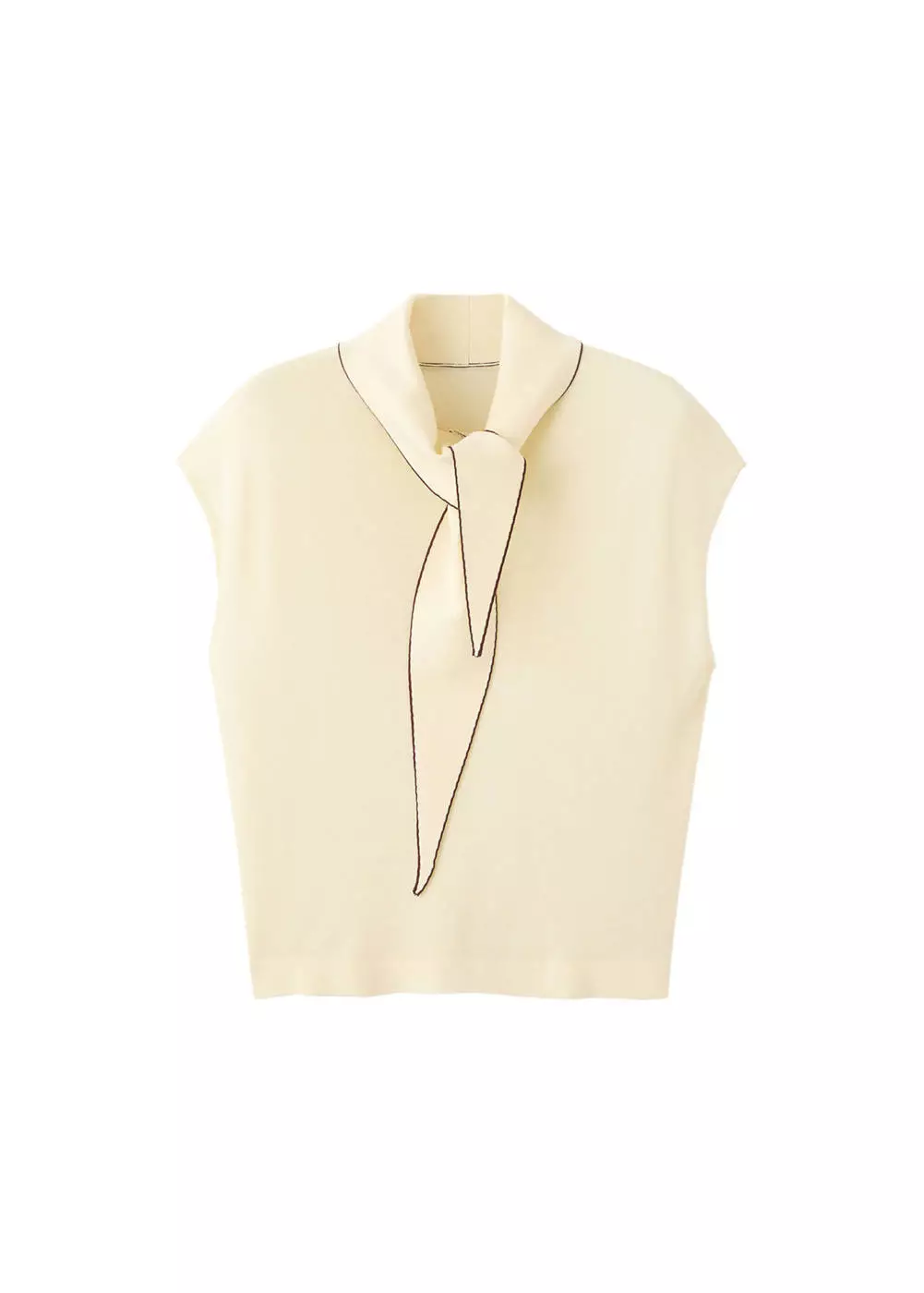 Atasan rajut dengan detail syal