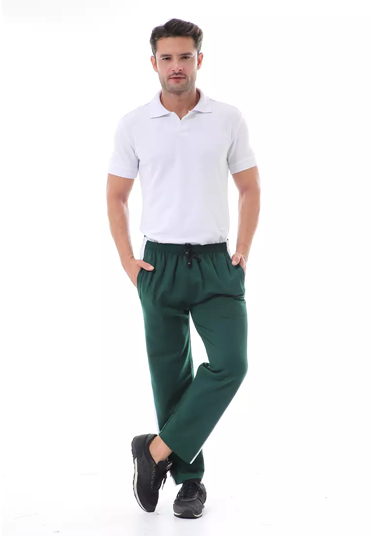 Nemanja Celana Panjang Pria Training Olahraga Motif List Material BabyTerry ORIGINAL - Army Green