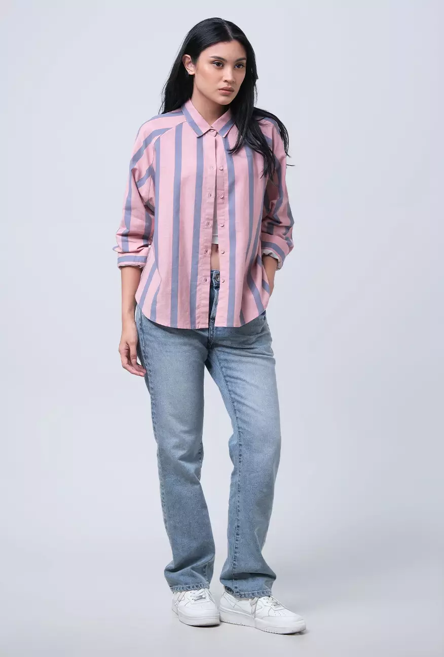 Kemeja Wanita Chiaran Pink Grey