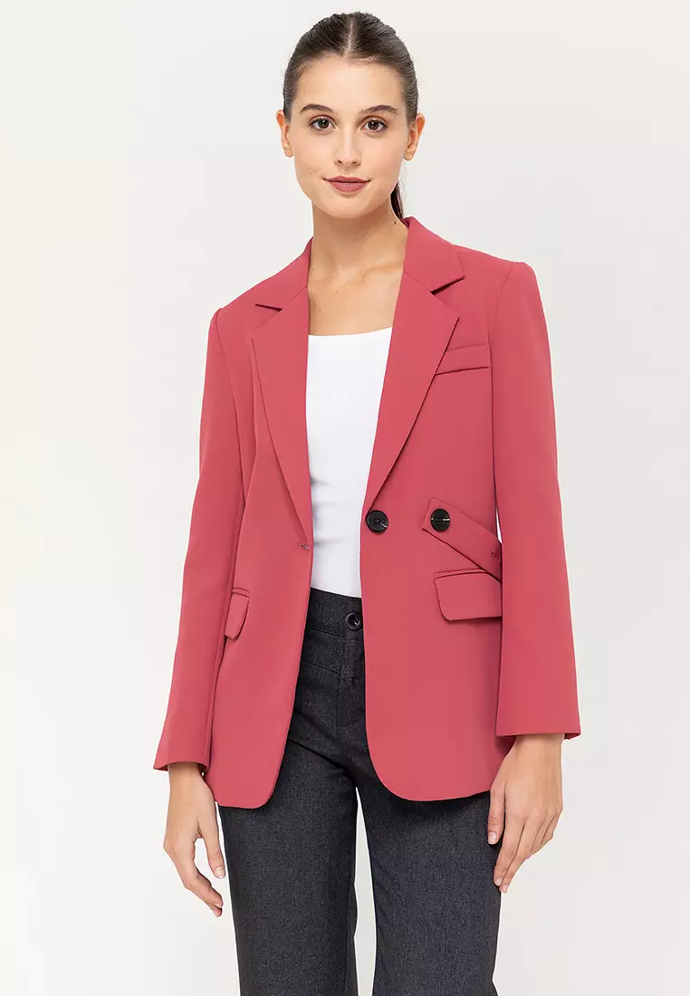 Chic Blazer With Removable Band