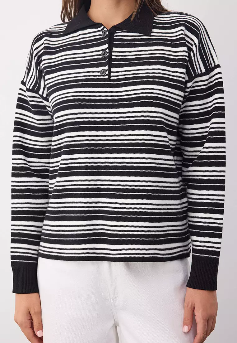 Premium/Special Yarn Polo Neck Knit Sweater