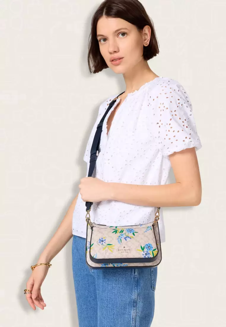 Kate Spade Duet Spade Flower Floral Crossbody Blazer Blue Multi