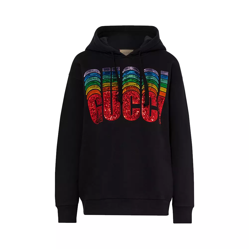 Jual GUCCI Gucci Sequins Logo Hoodie Black Original 2024 ZALORA