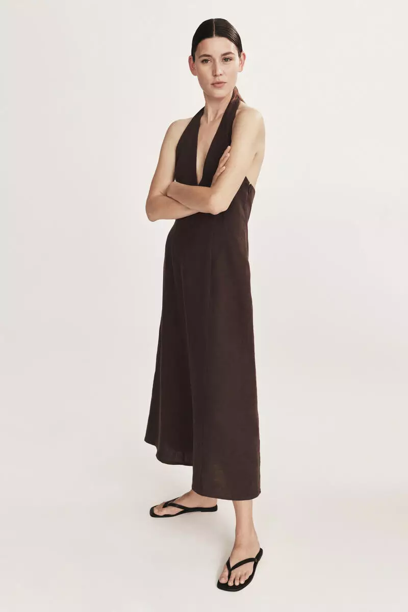 Linen halterneck dress