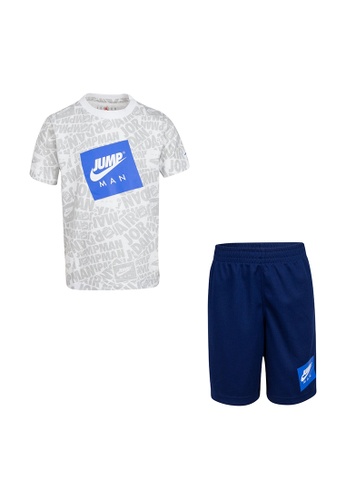 Jordan blue Jordan Boy's Jumpman All Over Print Short Sleeves Tee & Shorts Set 4C697KA68D4246GS_1