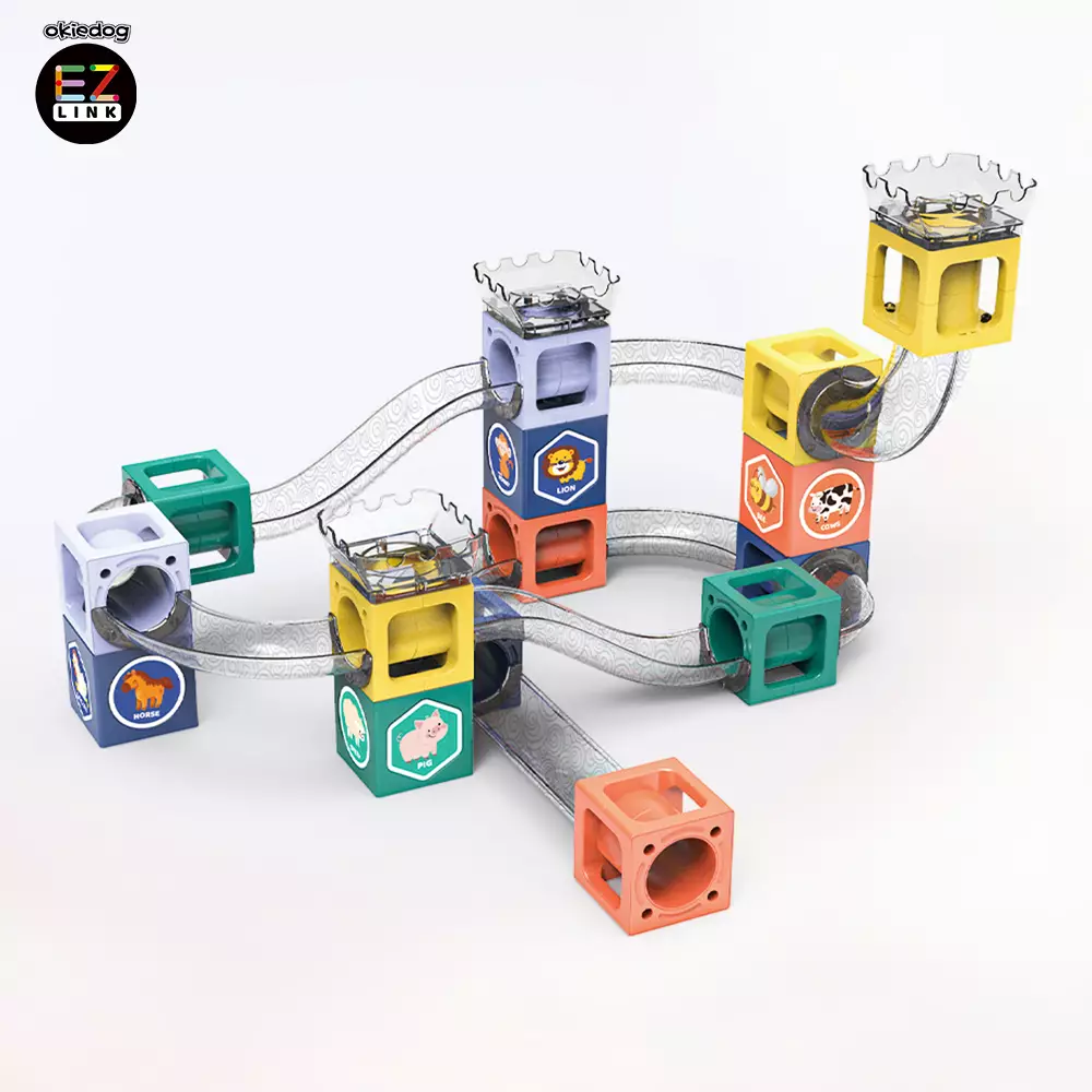 Okiedog EZLINK Magnetic Square Run - Mainan Magnet Edukasi anak (STEM) - 38pcs