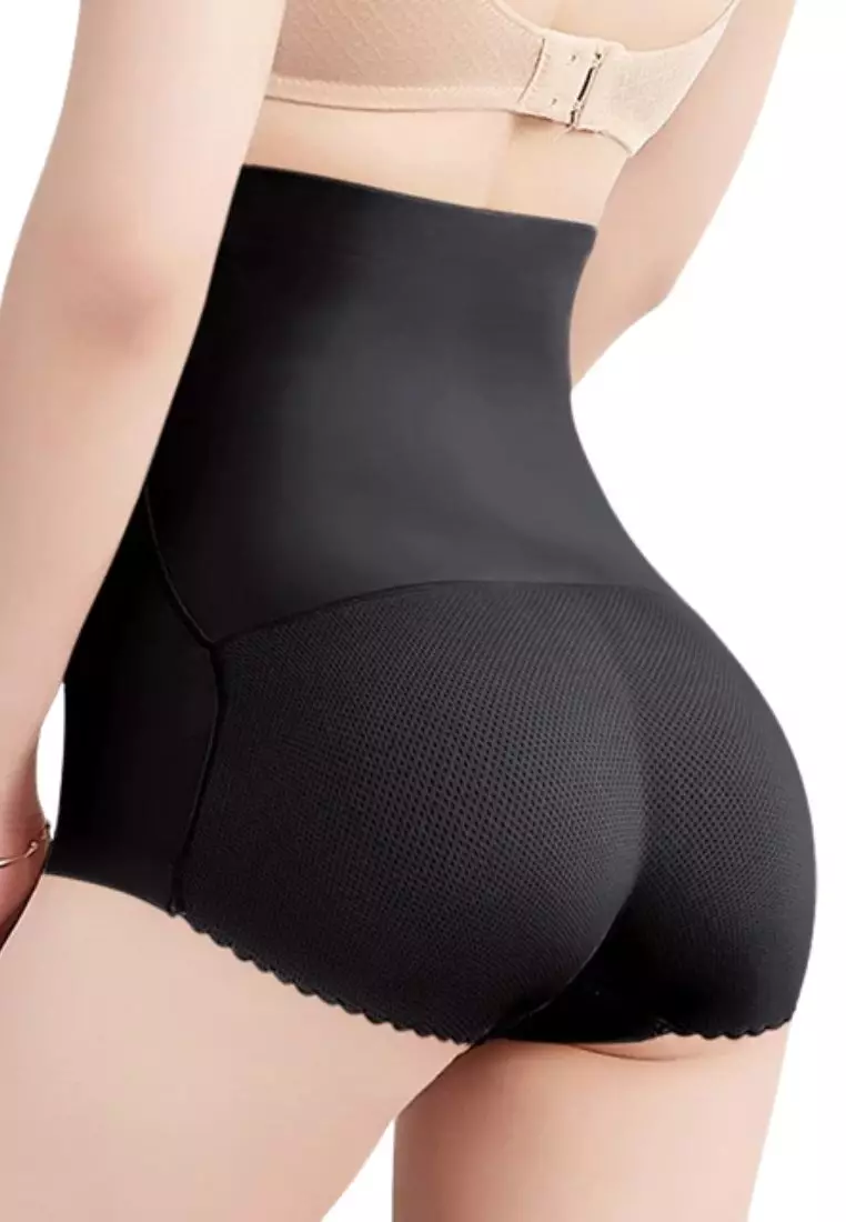 2 Pack Karla Butt Lifter High Waisted Panties Seamless Padded Underwear Hip Pads Enhancer Panty in Black