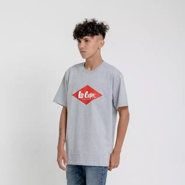 Lee Cooper T-shirt Logo Diamond Red Melange