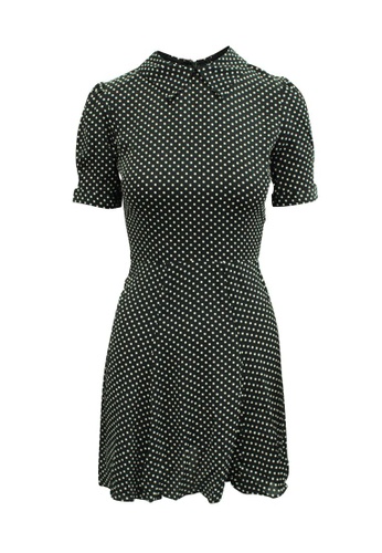 Reformation black Pre-Loved reformation Short Polka Dot Dress with Collar 039A8AAD350737GS_1