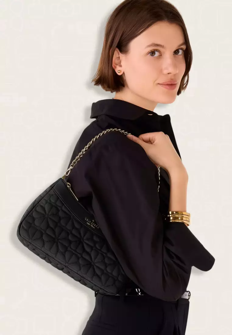 Kate Spade Spade Flower Quilted Medium Convertible Crossbody Black