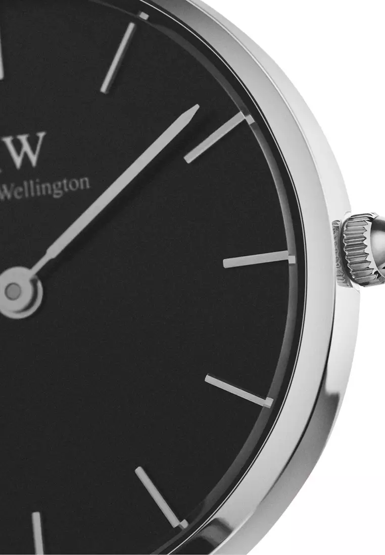 Petite Ashfield 28mm Watch Black dial Mesh strap Sliver Female watch Ladies watch Watch for women DW