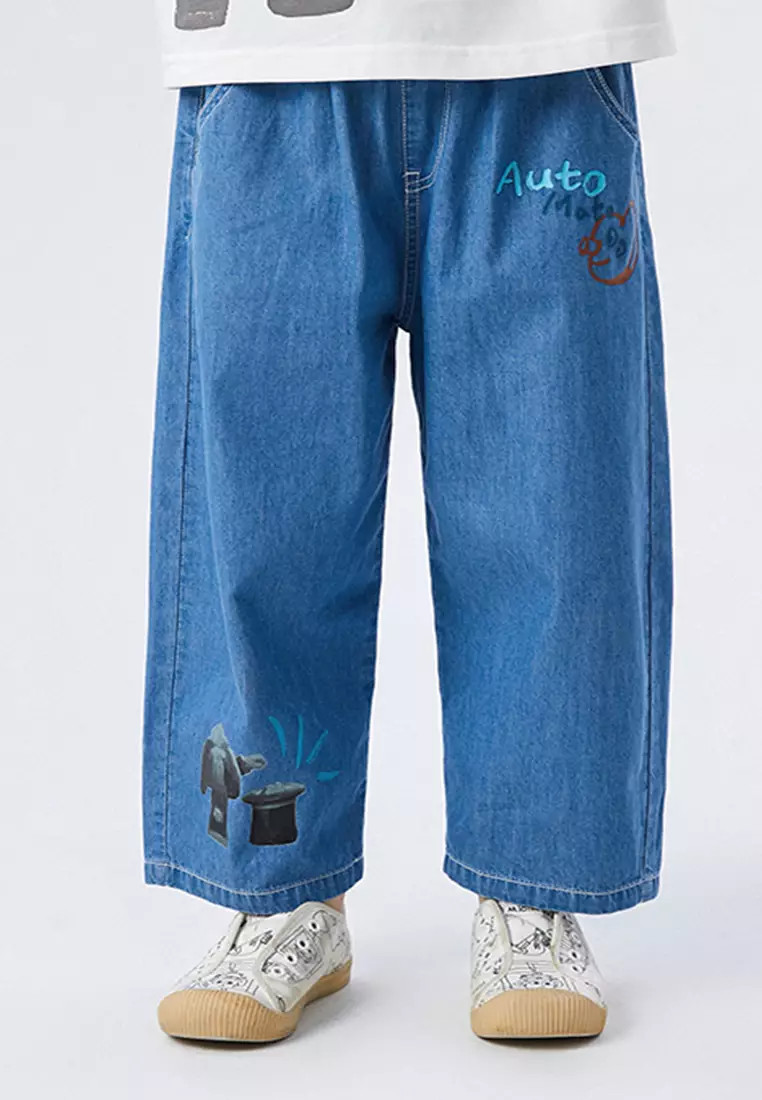 Loose Fit Graphic Printed Denim Jeans