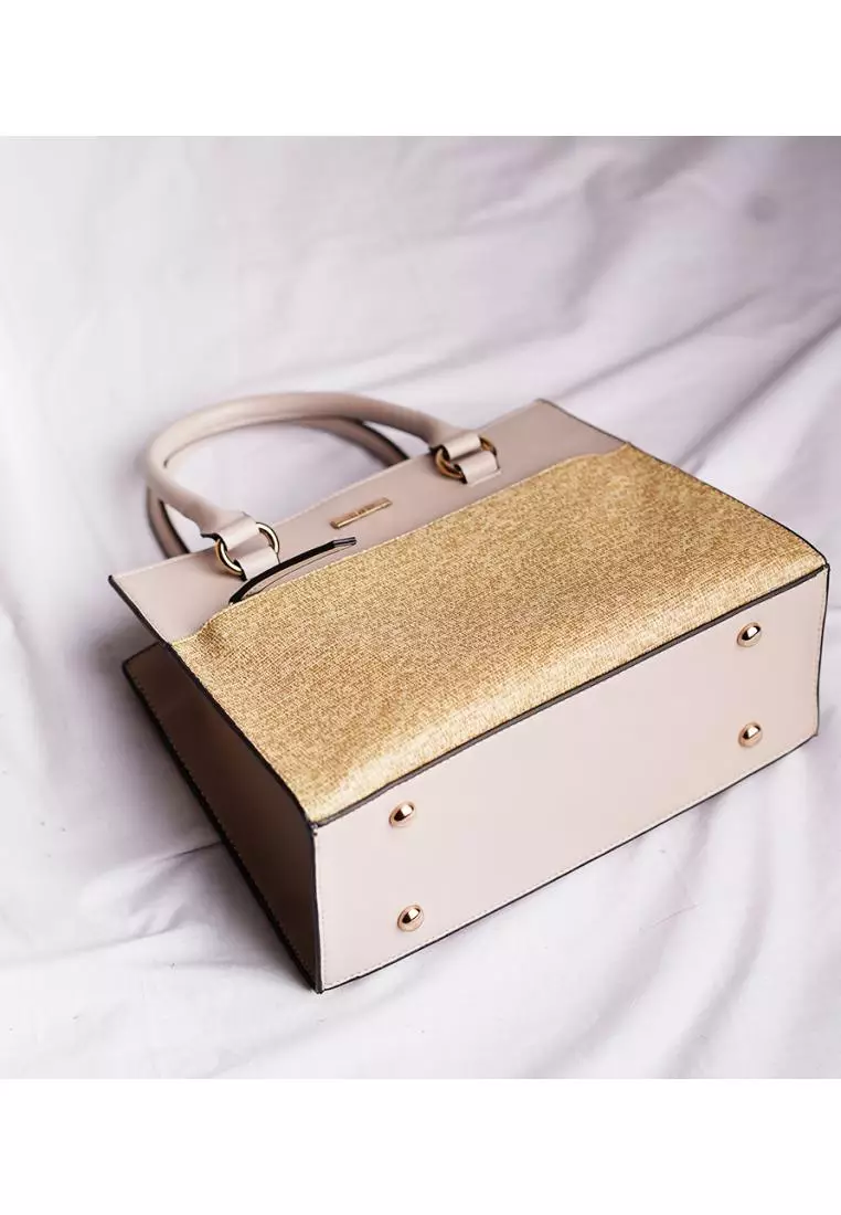 Vedlyn Beatrice tas wanita terbaru model top handle bag - Beige