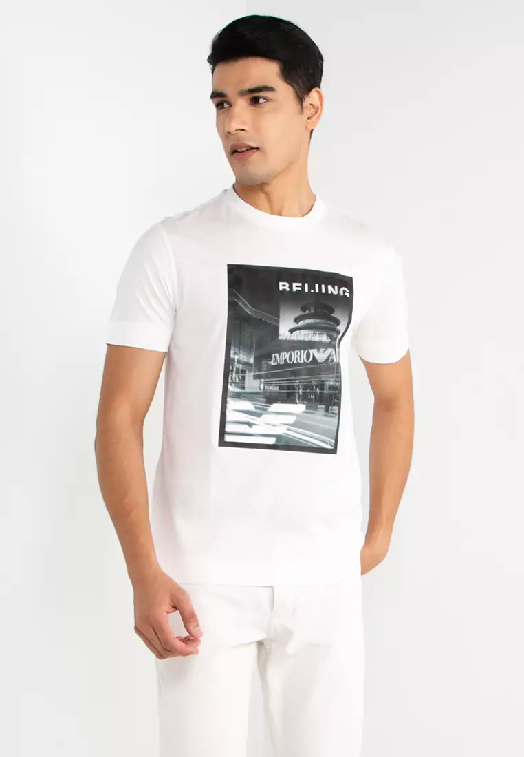 Emporio armani logo best sale shirt