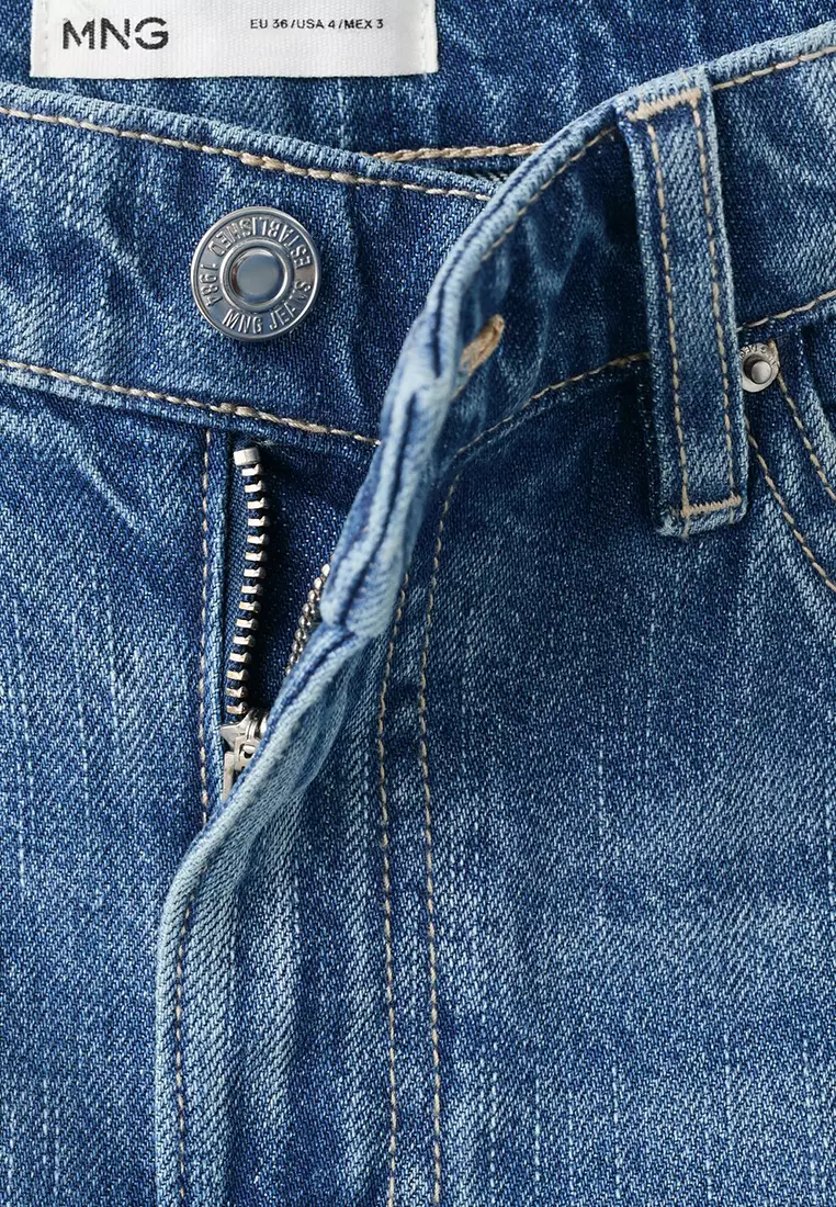 Straight Mid-Rise Denim Shorts