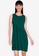 ZALORA BASICS green Basic Asymmetric Frill Sleeveless Dress E4EEAAAAF9C08EGS_1