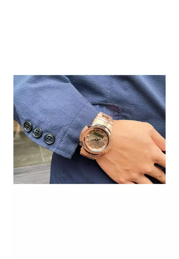 G-Shock Men's Analog-Digital Watch AWM-500GD-4A Rose Gold