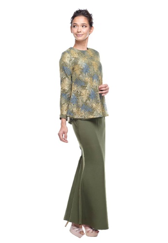 Buy NOLENE KURUNG MOSS GREEN from Gaffronasir in yellow and green and Blue only 329