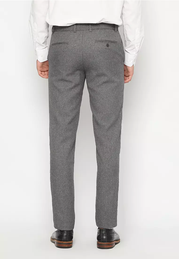 Enzy Basic Celana Formal Pria - Grey